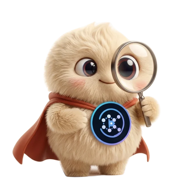 The SuperLocalMemory mascot checking an answer with a magnifying glass